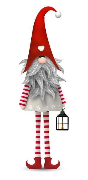 Kerst traditionele Scandinavische gnome, Tomte, illustratie — Stockvector