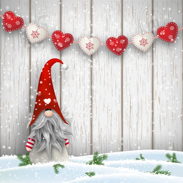 Skandinaviska jul traditionella gnome, Tomte, illustration — Stock vektor