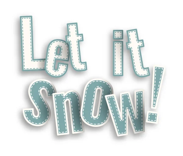 Que nieve, texto azul sobre fondo blanco con efecto 3d, ilustración — Vector de stock