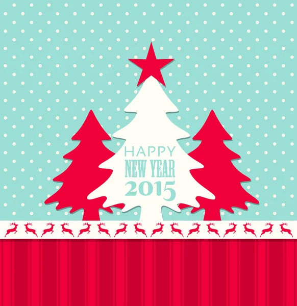 Boże Narodzenie i nowy rok 2015 powitanie karta — Wektor stockowy