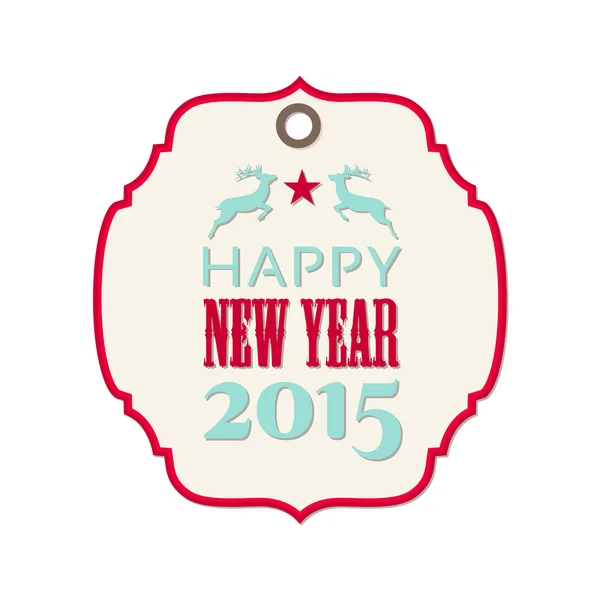 New year 2015 label with reindeer — Stock Vector