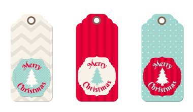 Üç Noel Etiketler shabby chic tarzı