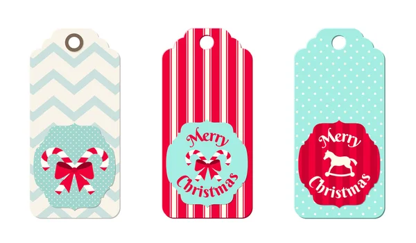 Tre jul tags i lurvet chic stil – Stock-vektor