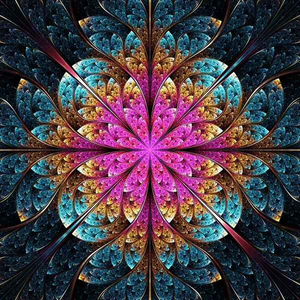 Renkli geometrik fractal çiçek — Stok fotoğraf