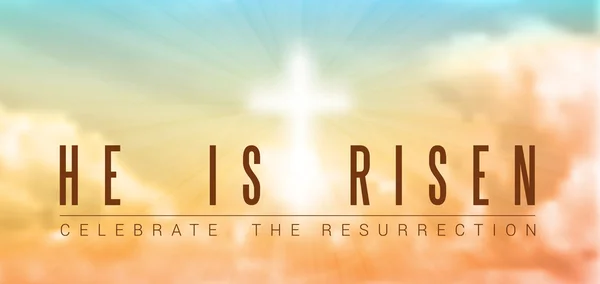 Pasqua motivo cristiano, risurrezione — Vettoriale Stock