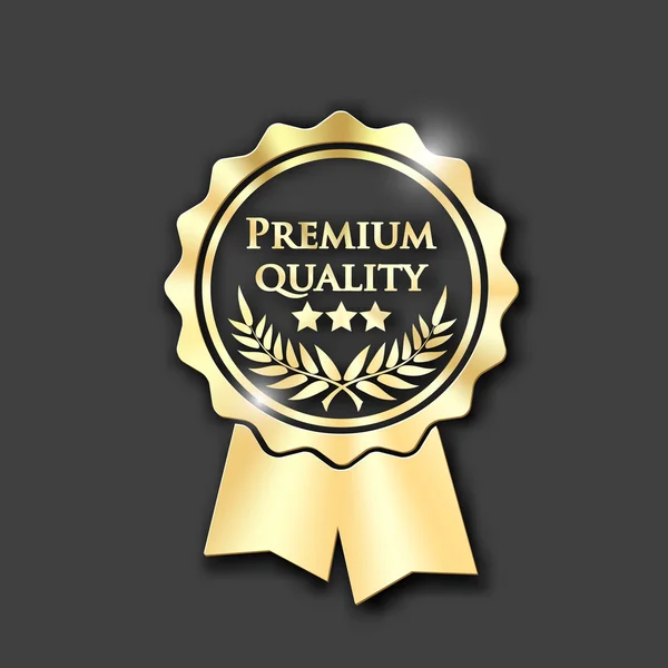 Icono de oro con texto Calidad premium — Archivo Imágenes Vectoriales