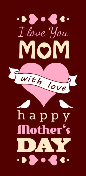 Happy Mother's Day greeting card — Stock Vector