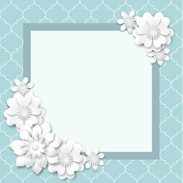 Fondo abstracto con flores blancas — Vector de stock