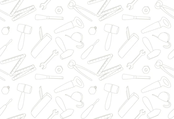 Cartoon tools, light seamless pattern, illustration — Stock Vector