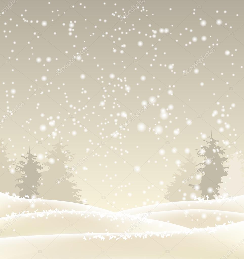 abstract winter background in sepia tone, illustration