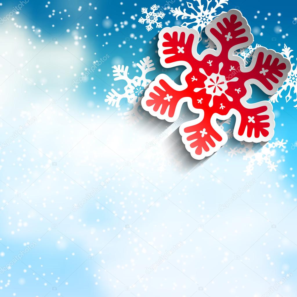Christmas background with snowflakes, winter concept, illustration