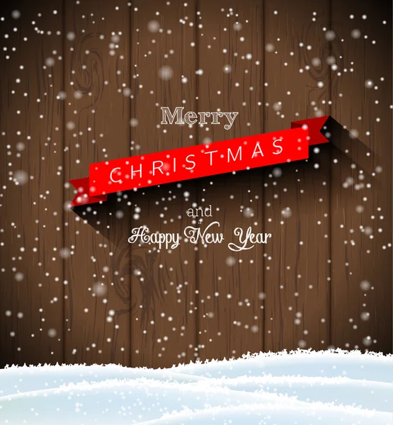 Christmas greeting card in country style, illustration — 스톡 벡터