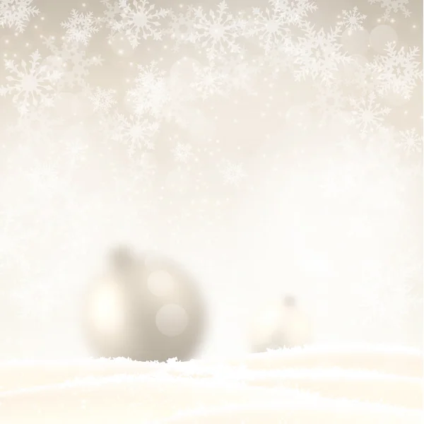 Weihnachten Hintergrund mit verschwommenen Kugeln in Sepia-Ton, Illustration — Stockvektor