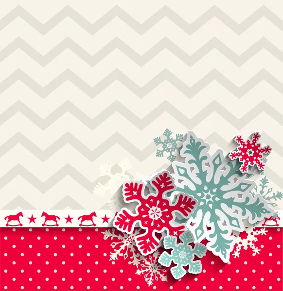Abstract Ιστορικό Χριστούγεννα με διακοσμητικές νιφάδες χιονιού, εικονογράφηση — Διανυσματικό Αρχείο