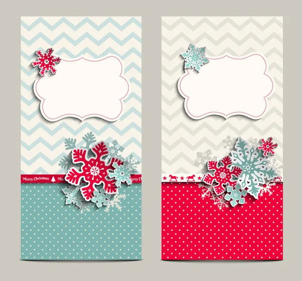 Deux cartes chics minables, peut être utilisé comme fond de Noël, illustration — Image vectorielle