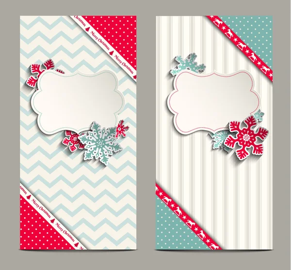 Δύο shabby κομψό κάρτες, μπορεί να χρησιμοποιηθεί ως φόντο Χριστούγεννα, εικονογράφηση — Διανυσματικό Αρχείο