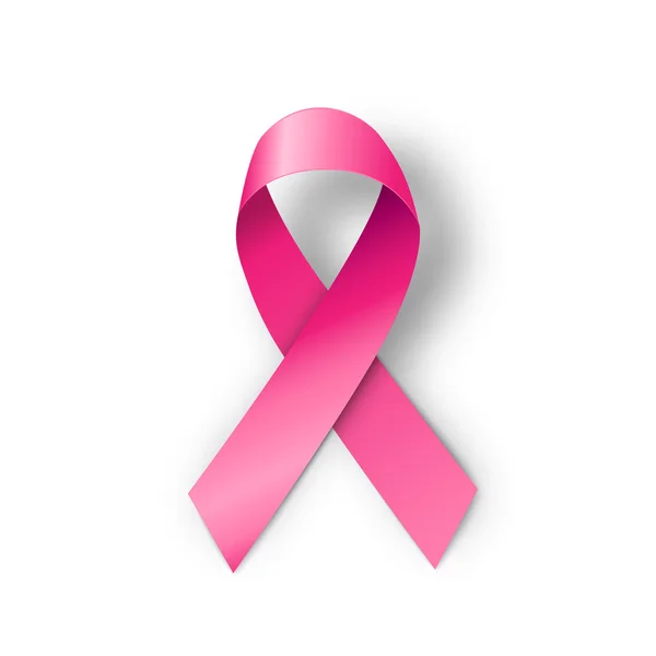 Sensibilizzazione al cancro al seno nastro rosa, illustrazione — Vettoriale Stock