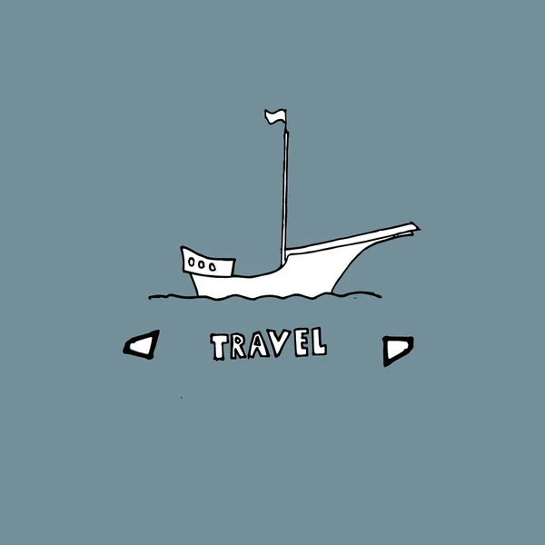 Texte de voyage et yacht . — Image vectorielle