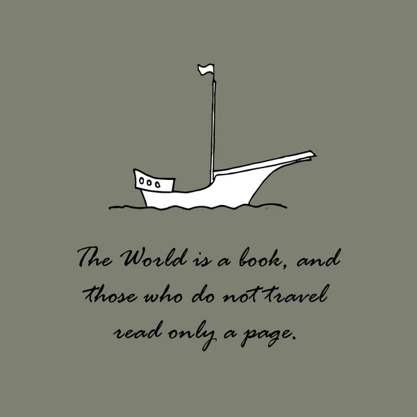 El mundo es un libro, y los que no viajan leen solo una página — Archivo Imágenes Vectoriales