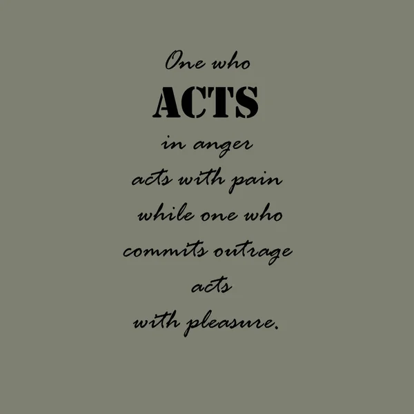 Aristoteles zitiert. einer, der aus Wut handelt ... — Stockvektor