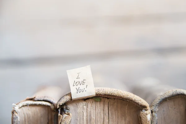 Ich liebe dich handschriftlich. Valentinskarte. — Stockfoto