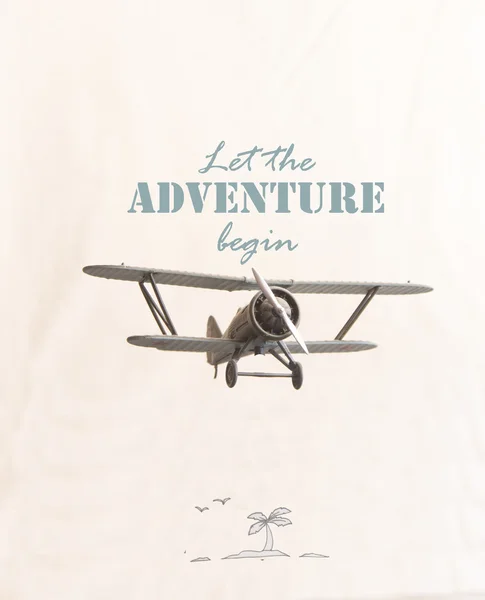 Let the adventure begin - travel motivational concept — Stock Photo, Image