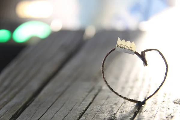 Wedding idea - inscription and heart — Stock Photo, Image