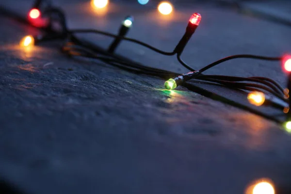 クリスマスライトを輝く ヴィンテージスタイル — ストック写真