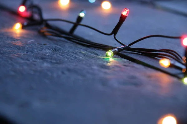 Zářící Vánoční Světla Styl Ročníku — Stock fotografie