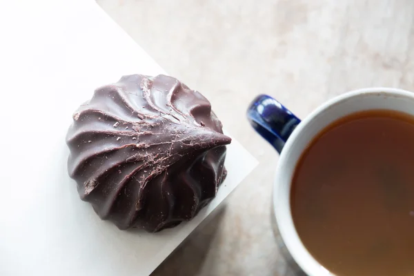 Chocolate covered marshmallows — Stock Photo, Image