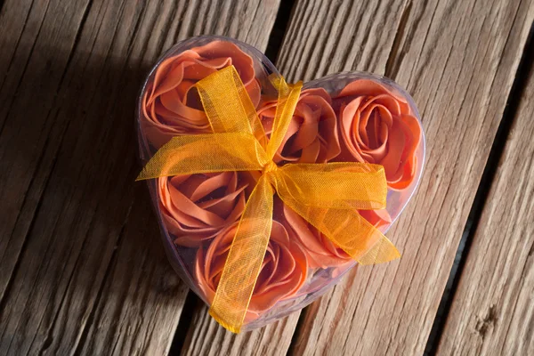 Rose in Heart Shape Box — Stock Photo, Image