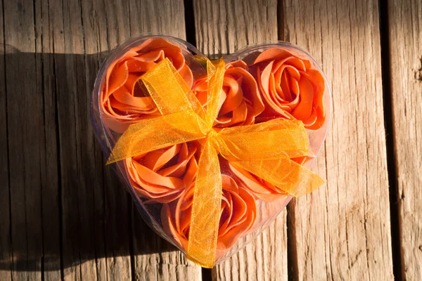 Rose in Heart Shape Box — Stock Photo, Image