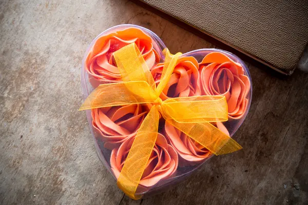 Rose in Heart Shape Box — Stock Photo, Image