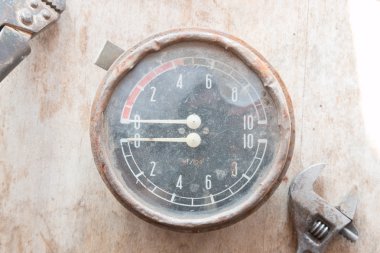 Manometre. Steampunk arka plan. 