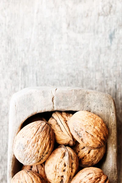 Voedsel achtergrond, walnoten. — Stockfoto