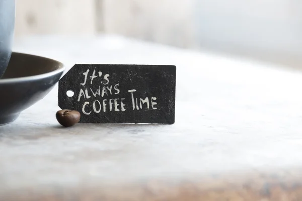 Hand belettering "het altijd koffie tijd" — Stockfoto