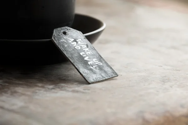 Svegliarsi e vivere e una tazza di caffè — Foto Stock