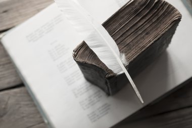 Retro eğitim kavramı. Tonda fotoğraf.