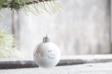 Yazıt mutlu yeni yıl Noel Ball