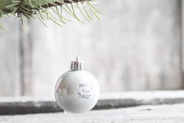 Yazıt mutlu yeni yıl Noel Ball