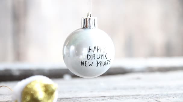 Sarhoş mutlu yeni yıl — Stok video