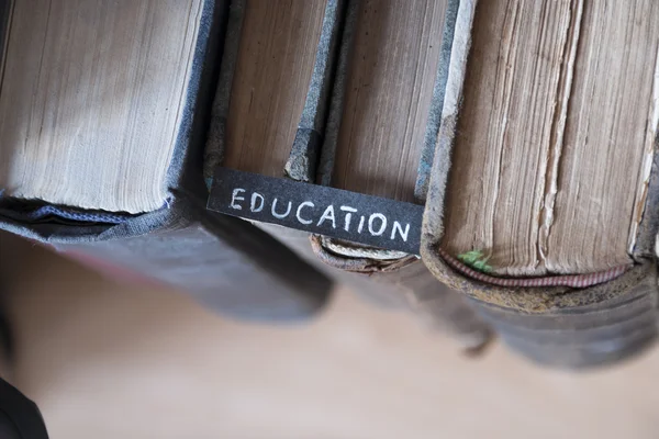 Education text and old books — Stock Photo, Image