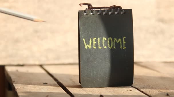 Welcome hand lettering — Stock Video