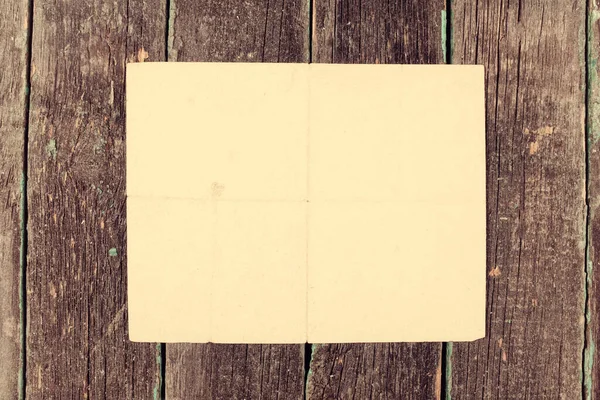 Starý Papír Dřevěném Pozadí Prázdné Šablony Maketa — Stock fotografie