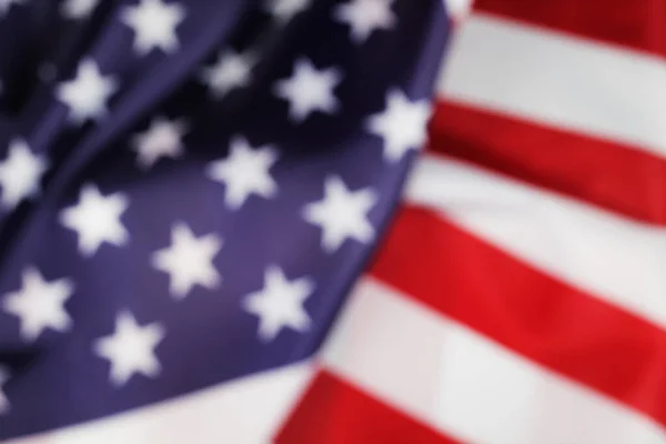 Usa Flagga Närbild Fokus Bakgrund — Stockfoto