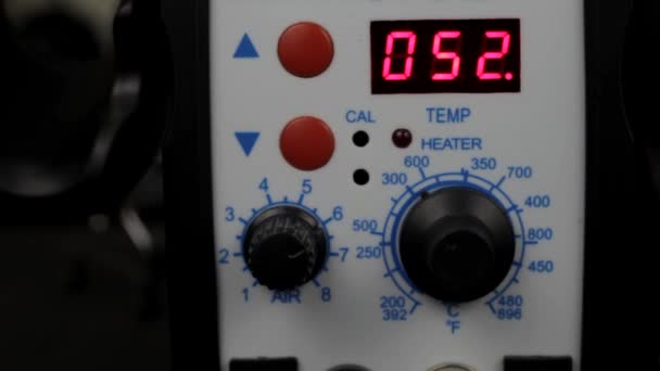 Regulação Temperatura Visor Posto Soldadura Números Execução Indicador — Vídeo de Stock