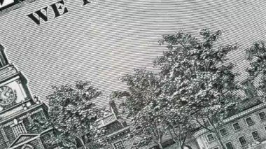 100 dolarlık banknot stop hareketi, yakın plan. 