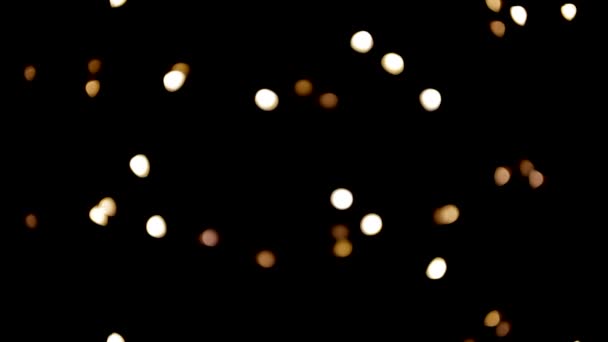 Blinkande Ljus Jul Garland Fokus Bakgrund Närbild — Stockvideo