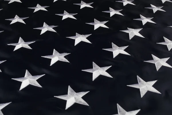 Vyšívané Hvězdy Americké Vlajce Detailní Záběr — Stock fotografie