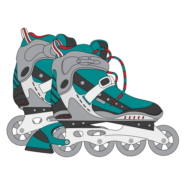 Vector color roller skates 01 — Stock Vector